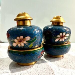 1950s Chinese Cloisonne Salt & Pepper